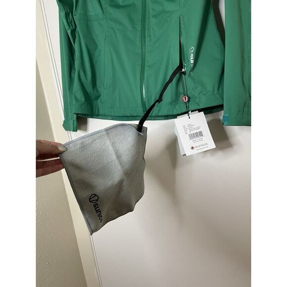 NEW! Sunice Ophelia Zephal Green golf Rain Jacket Womens Medium Jade/Silver $220 - Picture 3 of 7